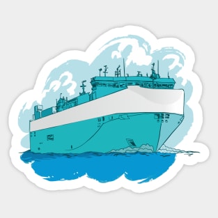 Ro-Ro Ferry illustration Sticker